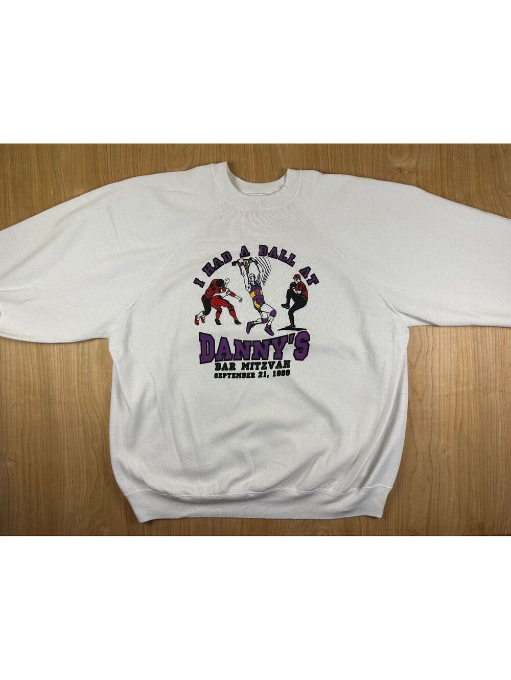 Vintage 90s Bar Mitzvah sweatshirt xlarge judaica jewish homemade sports 1998